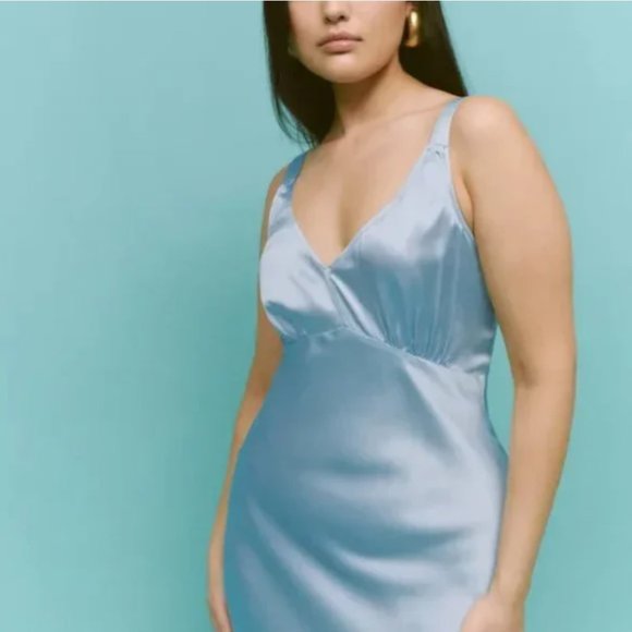 Reformation Daytona Silk Dress - Mineral - Picture 4 of 8